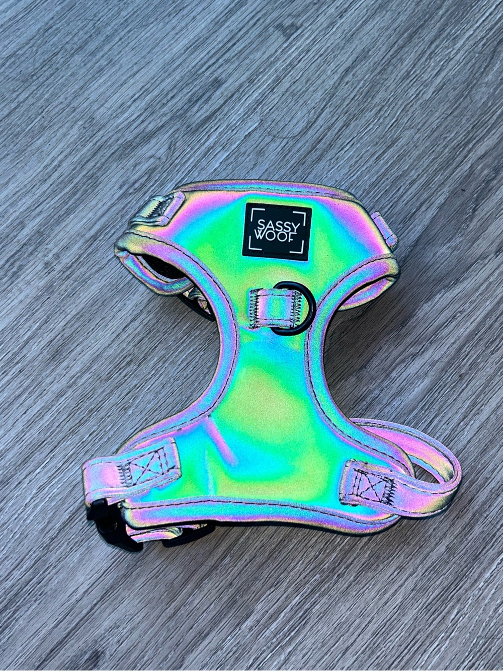Iridescent Reflective Sassy Woof Adjustable Dog Harness